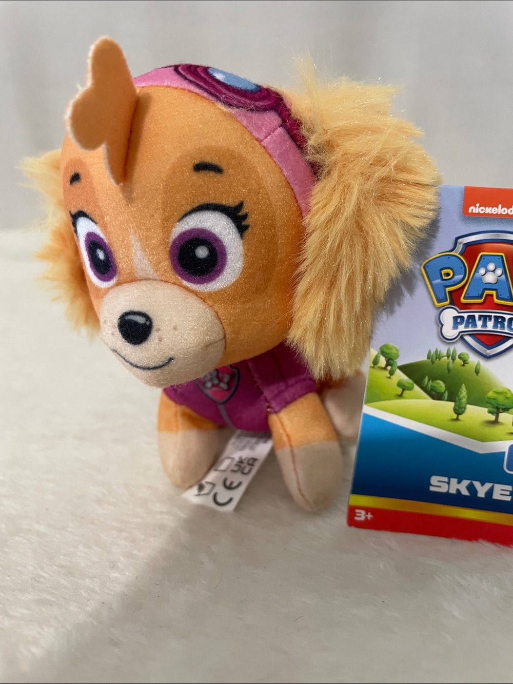 Paw Patrol Skye Plush Keychain - Pink, Tan, Purple